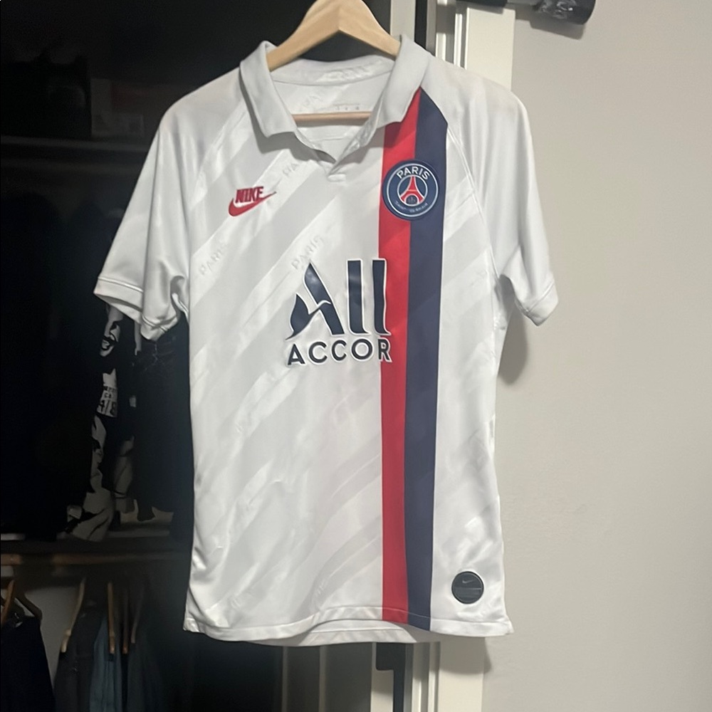 Nike White and Red Soccer Jersey